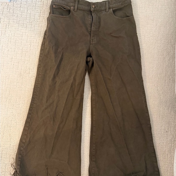 Madewell Wide-Leg High-Rise Pants in Brown - Picture 2 of 3